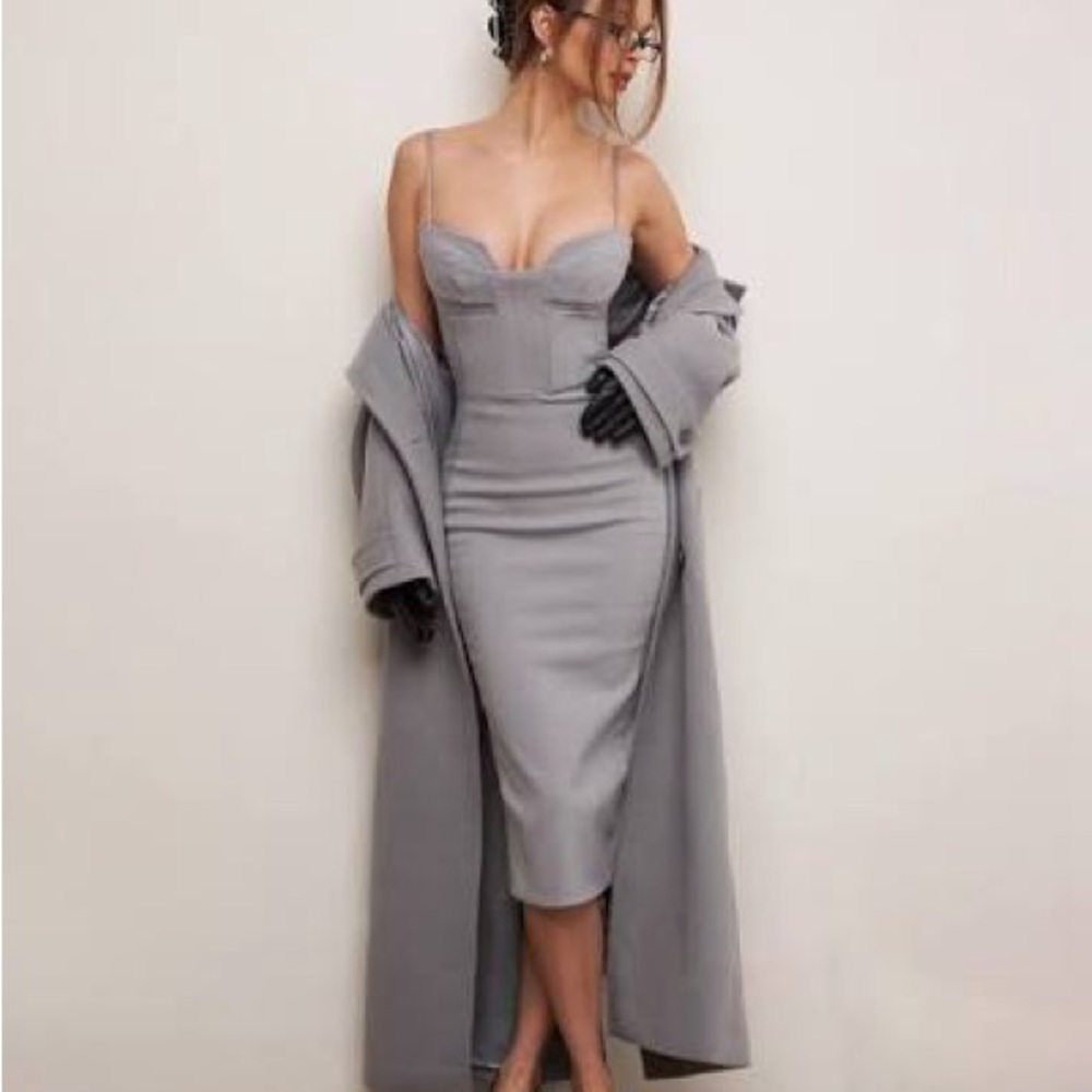 House of CB Gray Midi Dress